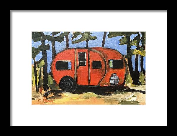 Vintage Trailer Framed Print featuring the painting Happy Camper #3 by Cynthia Blair