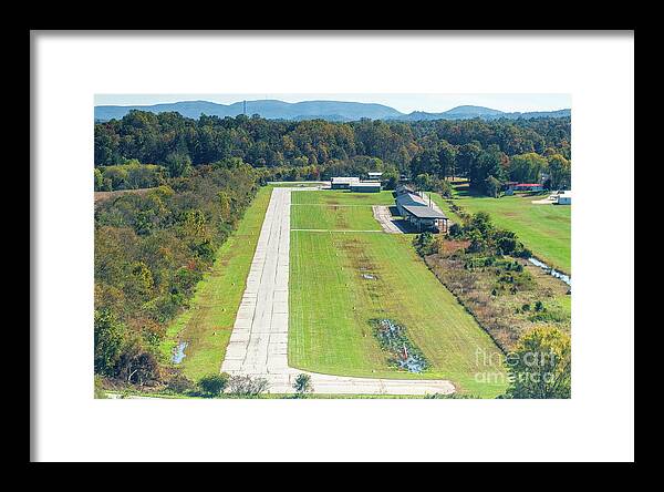 Landing Framed Print featuring the photograph Hendersonville County Airport in North Carolina - Landing Approa #1 by David Oppenheimer
