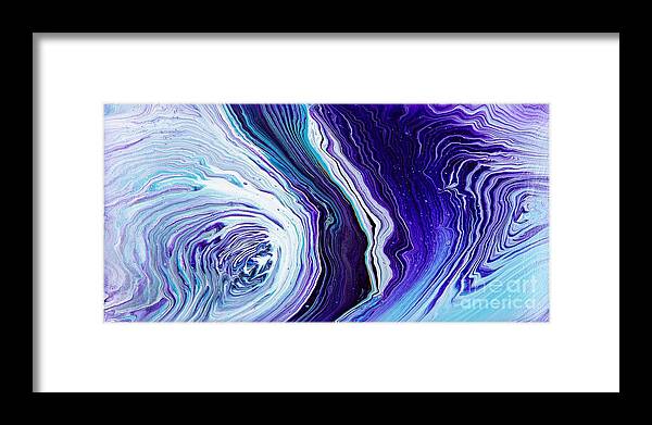 Abstract Framed Print featuring the digital art Here And There - Colorful Abstract Contemporary Acrylic Painting by Sambel Pedes