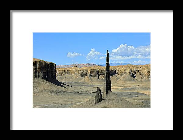 Scenics Framed Print featuring the photograph High and thin rock needles in a desert landscape #1 by Rainer Grosskopf