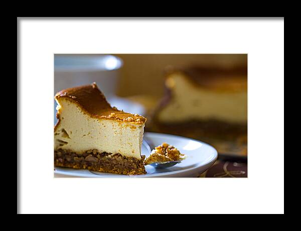 Dublin Framed Print featuring the photograph Homemade dessert Cheesecake with walnuts #1 by Mikroman6