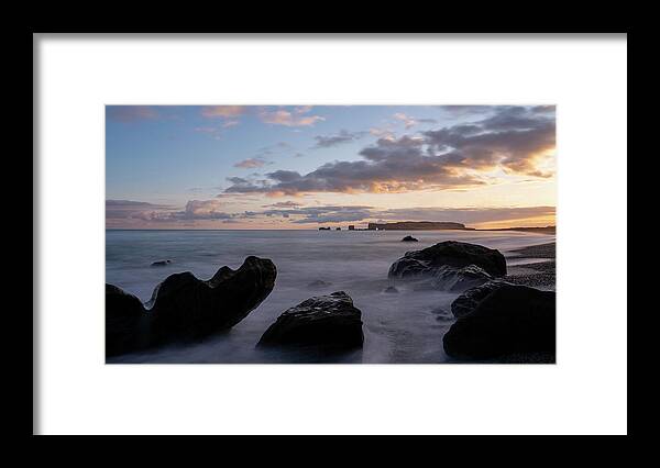 Iceland Framed Print featuring the photograph Iceland Dyrholaey Rocks by William Kennedy