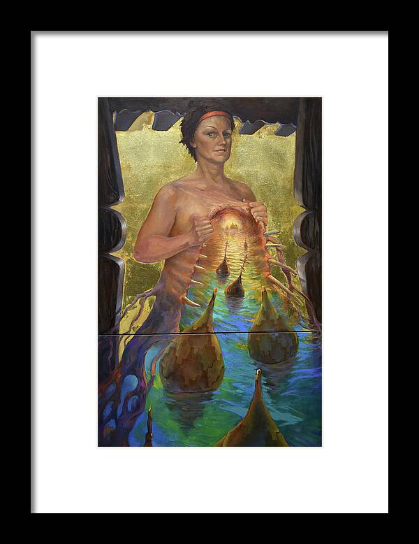 Heart Framed Print featuring the painting If I Could Have Opened My Heart #1 by Alla Parsons