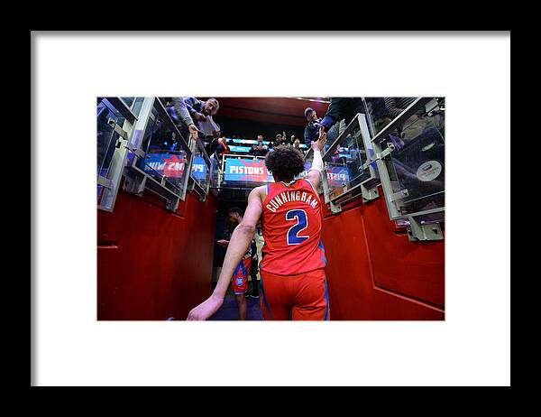 Cade Cunningham Framed Print featuring the photograph Indiana Pacers v Detroit Pistons by Chris Schwegler