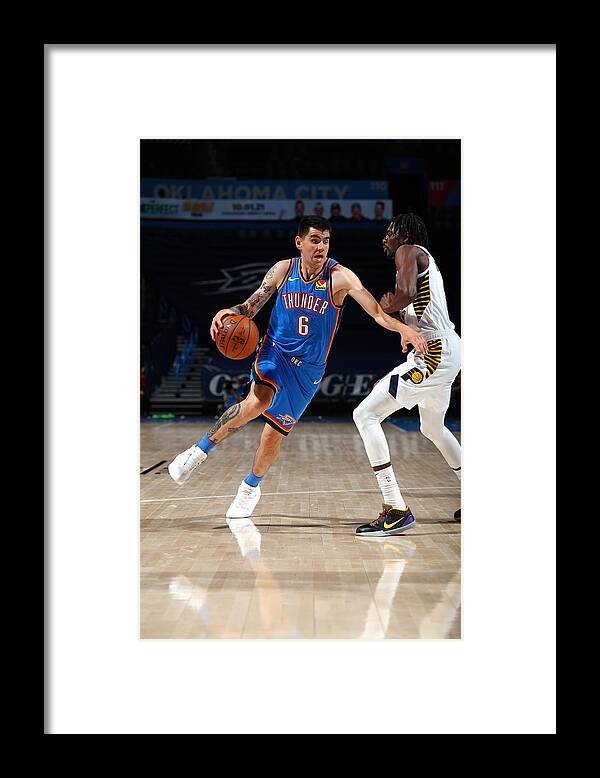 Gabriel Deck Framed Print featuring the photograph Indiana Pacers v Oklahoma City Thunder #1 by Zach Beeker