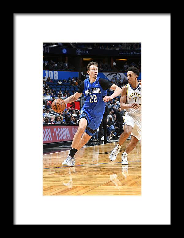 Franz Wagner Framed Print featuring the photograph Indiana Pacers v Orlando Magic by Gary Bassing
