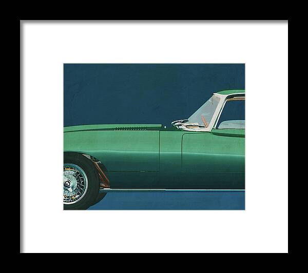 Jaguar Framed Print featuring the painting Jaguar E-Type 1960 #1 by Jan Keteleer
