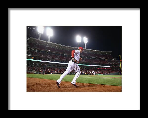 Great American Ball Park Framed Print featuring the photograph Jay Bruce by Andy Lyons
