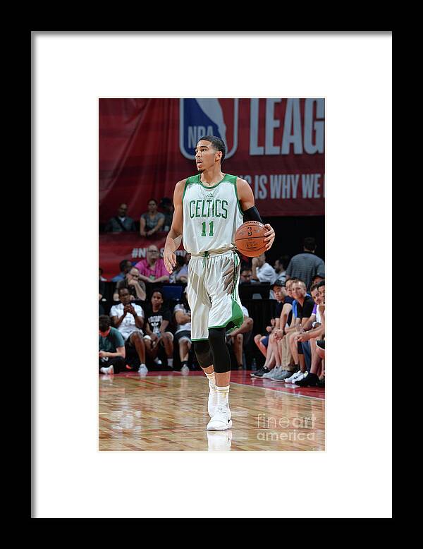 Nba Pro Basketball Framed Print featuring the photograph Jayson Tatum by Bart Young