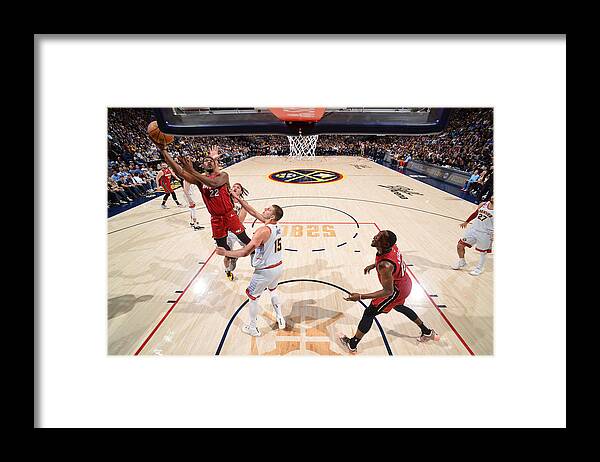 Playoffs Framed Print featuring the photograph Jimmy Butler and Bam Adebayo by Jesse D. Garrabrant
