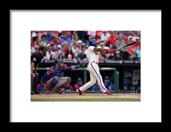 Citizens Bank Park Framed Print featuring the photograph Jimmy Rollins by Mitchell Leff