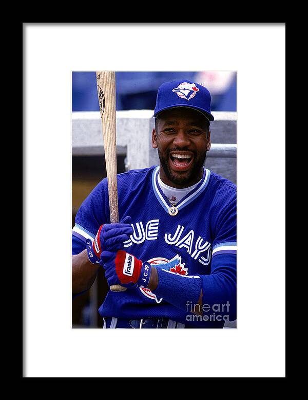 American League Baseball Framed Print featuring the photograph Joe Carter by Ron Vesely