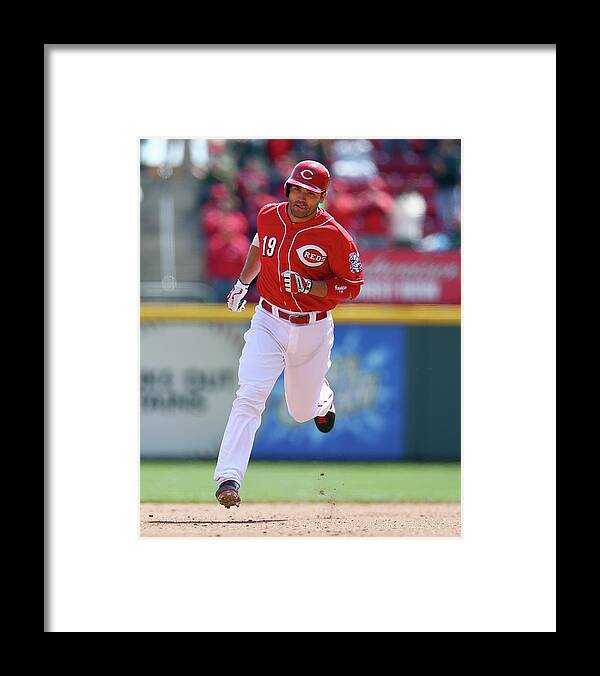 Great American Ball Park Framed Print featuring the photograph Joey Votto #1 by Andy Lyons