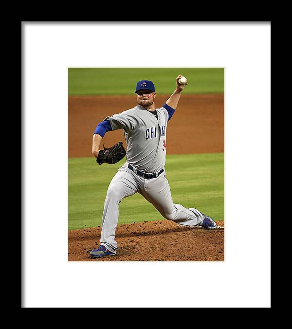 People Framed Print featuring the photograph Jon Lester by Mike Ehrmann