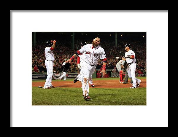 Playoffs Framed Print featuring the photograph Jonny Gomes and Shane Victorino by Jamie Squire