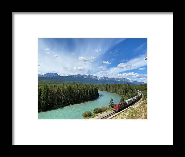 Lake Louise Framed Print featuring the photograph Train 8017 by Wilko van de Kamp Fine Photo Art