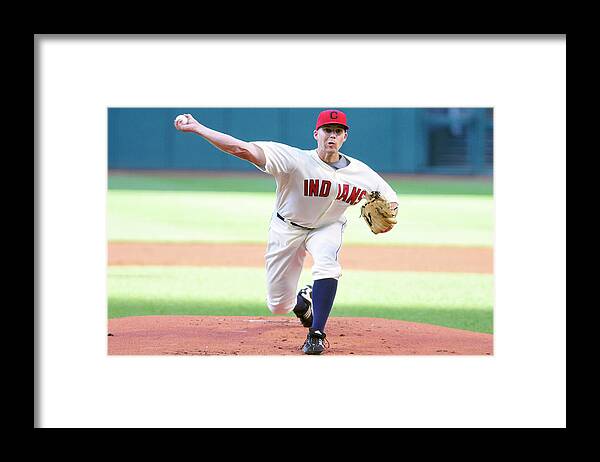 American League Baseball Framed Print featuring the photograph Justin Masterson by Jason Miller