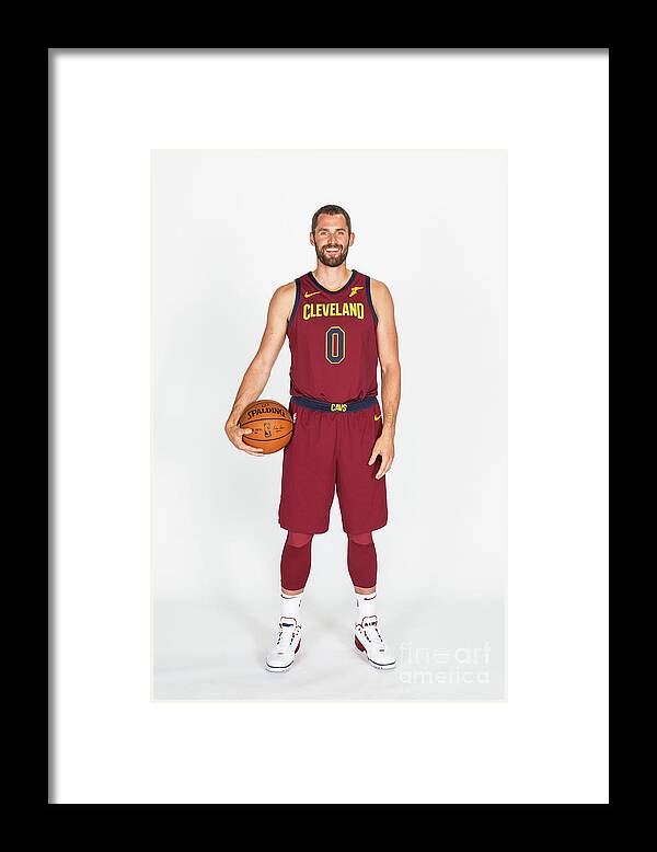 Media Day Framed Print featuring the photograph Kevin Love by Michael J. Lebrecht Ii