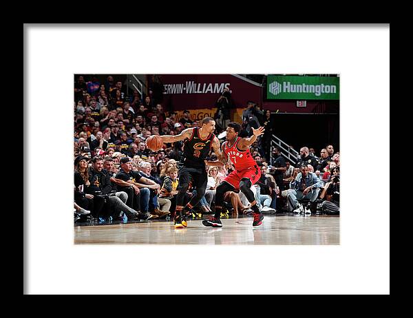 Playoffs Framed Print featuring the photograph Kyle Lowry and George Hill by Jeff Haynes