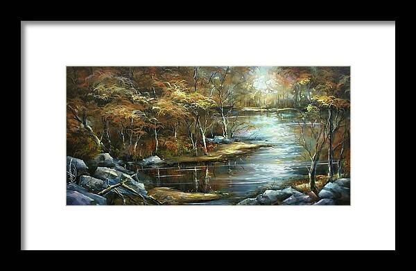 Landscape Framed Print featuring the painting Landscape by Michael Lang