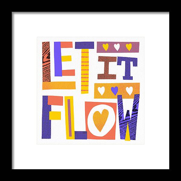 Halftone Framed Print featuring the painting Let it Flow - Art by Jen Montgomery #2 by Jen Montgomery