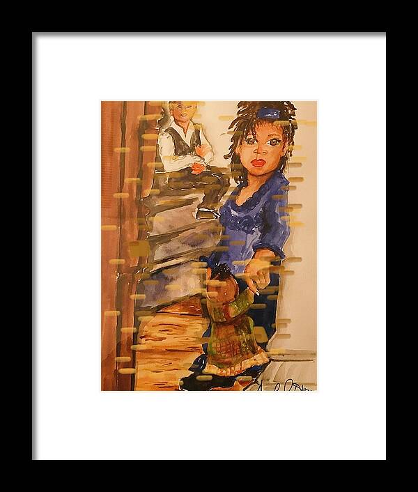  Framed Print featuring the painting Little Girl by Angie ONeal