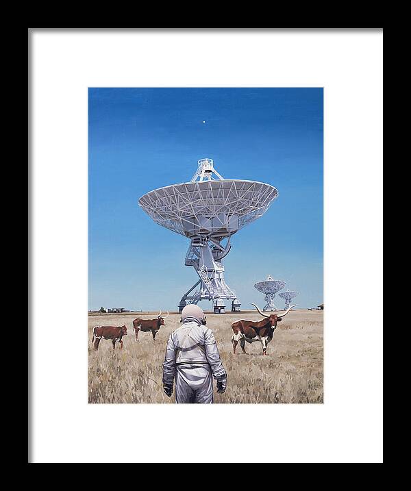 Astronaut Framed Print featuring the painting Longhorns #1 by Scott Listfield