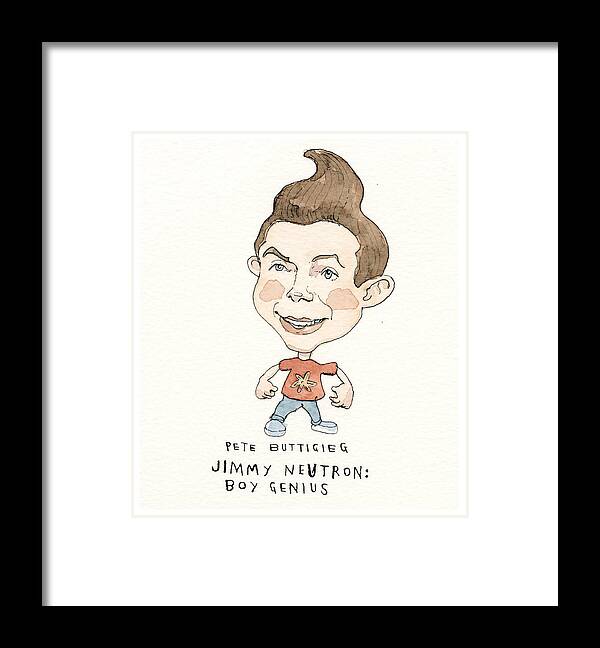 Cartoonified Framed Print featuring the painting Looney Dems Presidential Wannabes, Cartoonified #1 by Barry Blitt