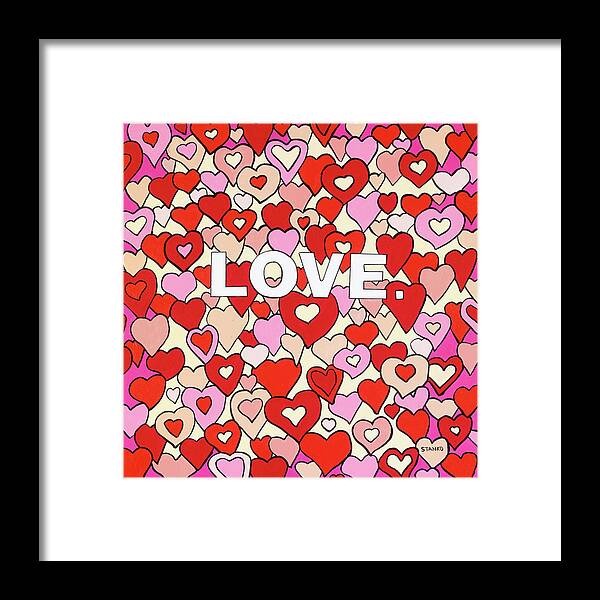 Love Valentine's Day Framed Print featuring the painting Love #1 by Mike Stanko