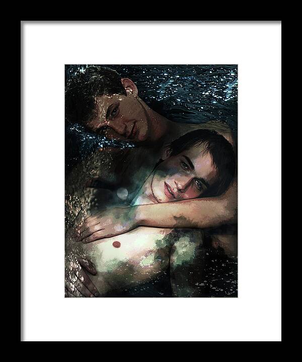 Queer Framed Print featuring the digital art Love Reflections 3 by John Waiblinger