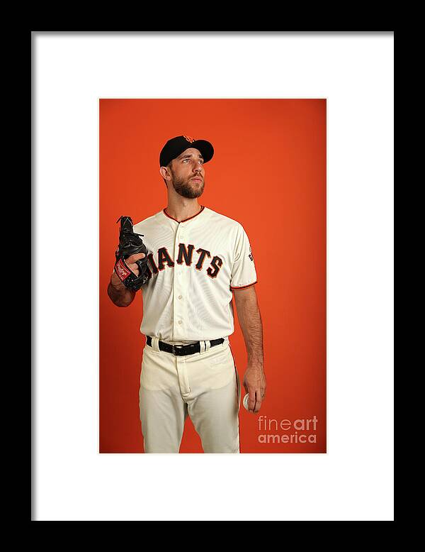 Media Day Framed Print featuring the photograph Madison Bumgarner by Patrick Smith
