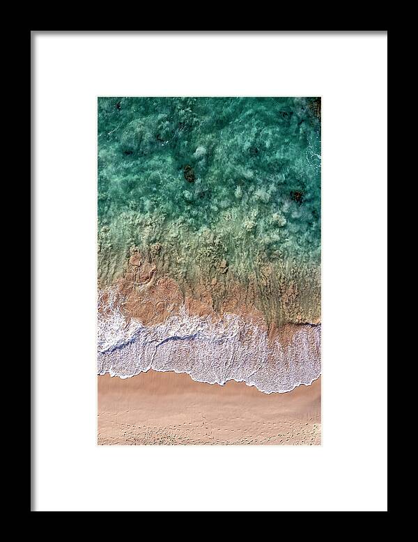 Kona Framed Print featuring the photograph Makalawena Beach and Surf by Christopher Johnson