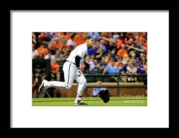 People Framed Print featuring the photograph Manny Machado and Yordano Ventura by Patrick Mcdermott