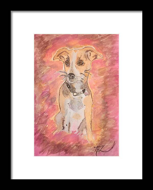 Jamaica Framed Print featuring the painting Beagle Rescue Dog From Mexico by Melody Fowler