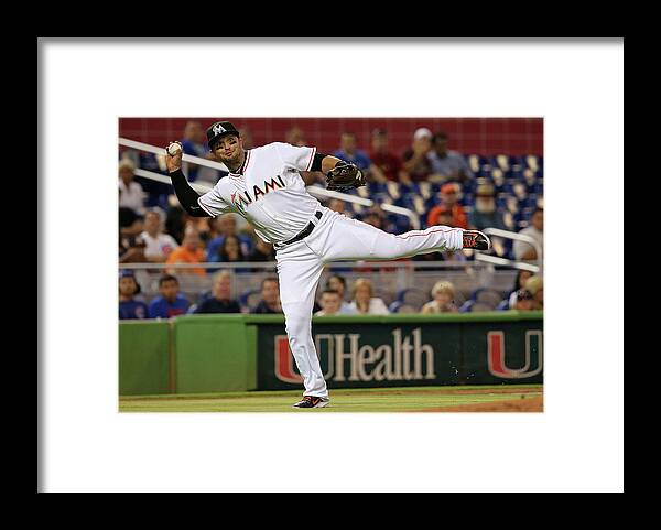 People Framed Print featuring the photograph Martin Prado by Mike Ehrmann