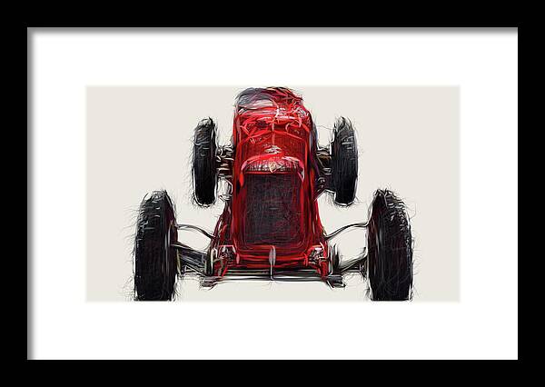 Maserati Framed Print featuring the digital art Maserati 8CM #1 by CarsToon Concept