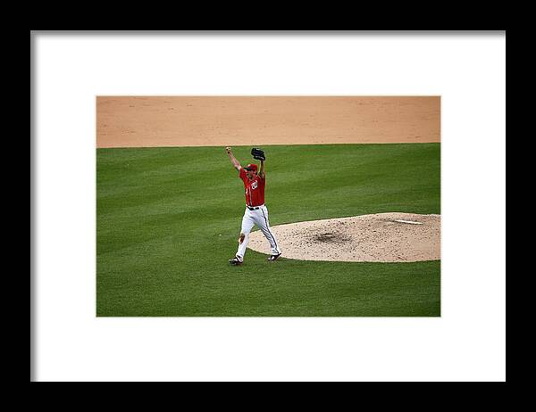 People Framed Print featuring the photograph Max Scherzer by Rob Carr