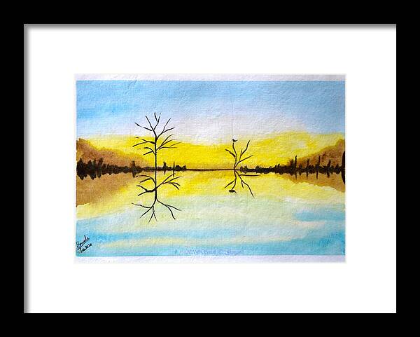 Reflections Framed Print featuring the painting Nature - The Mirror by Sonali Gangane