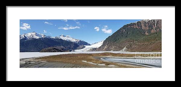 #juneau Framed Print featuring the photograph Mendenhall Lake in the Spring by Charles Vice