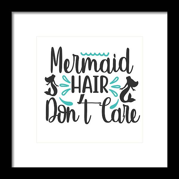 Mermaid Framed Print featuring the digital art Mermaid Hair Dont Care #1 by Jacob Zelazny