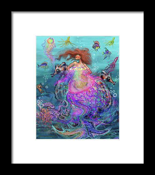Mermaid Framed Print featuring the digital art Mermaid Jellyfish Dress by Kevin Middleton