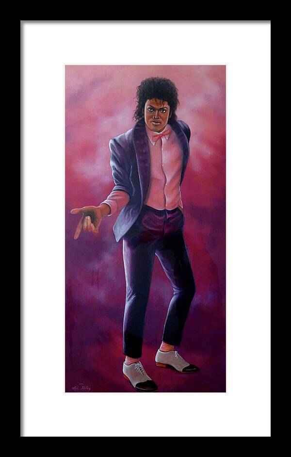 Michael Framed Print featuring the painting Michael Jackson by Loxi Sibley