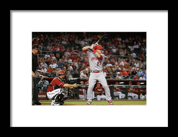 People Framed Print featuring the photograph Mike Trout by Christian Petersen