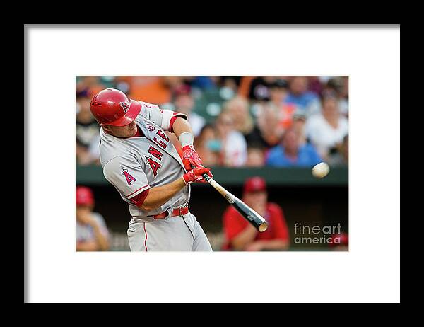 Three Quarter Length Framed Print featuring the photograph Mike Trout by Patrick Mcdermott