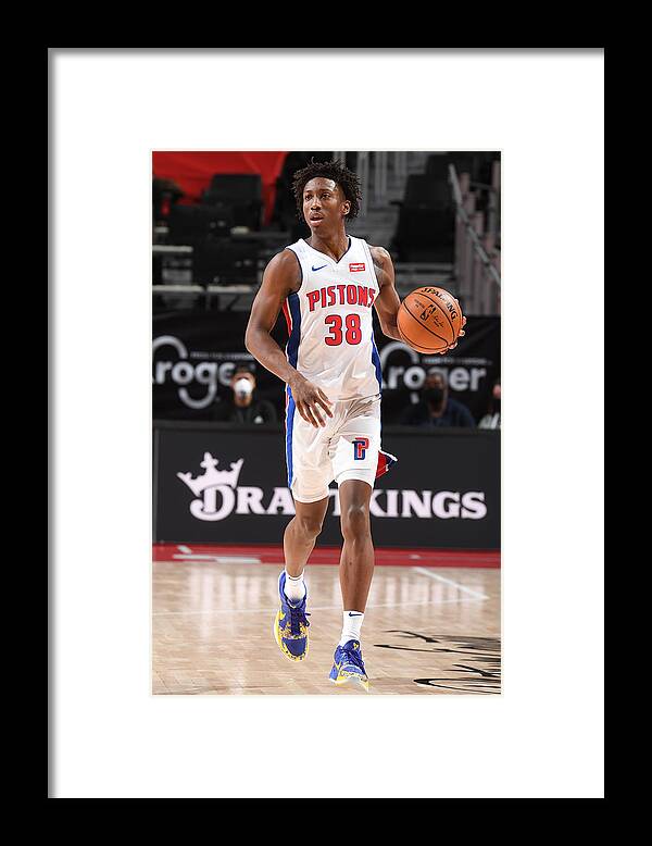 Nba Pro Basketball Framed Print featuring the photograph Milwaukee Bucks v Detroit Pistons by Chris Schwegler