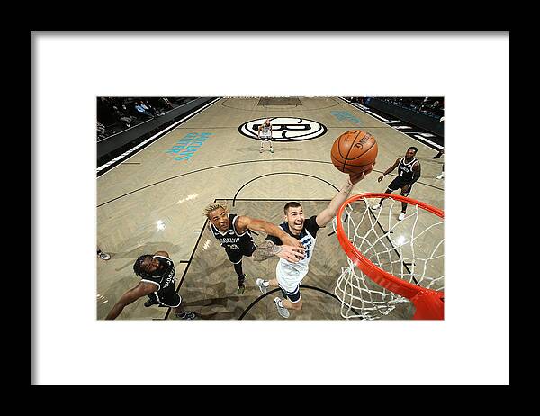 Nba Pro Basketball Framed Print featuring the photograph Minnesota Timberwolves v Brooklyn Nets by Nathaniel S. Butler