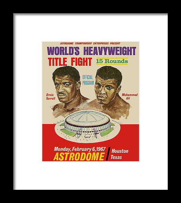 Poster Framed Print featuring the painting Mohammed Ali vs Ernie Terrell 1967 Fight by MotionAge Designs