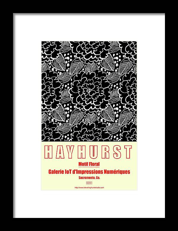 Posters Framed Print featuring the digital art Motif Floral #1 by Steve Hayhurst