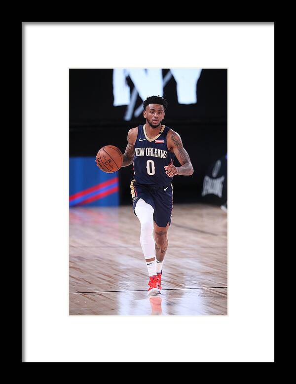 Nickeil Alexander-walker Framed Print featuring the photograph New Orleans Pelicans v Brooklyn Nets by Joe Murphy