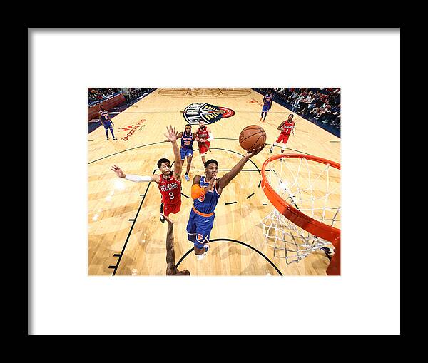Smoothie King Center Framed Print featuring the photograph New York Knicks v New Orleans Pelicans by Ned Dishman